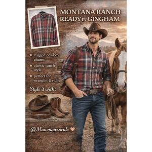 Nautica Men's Plaid Button Down Shirt Long Sleeve Casual Cotton Blend Medium‎